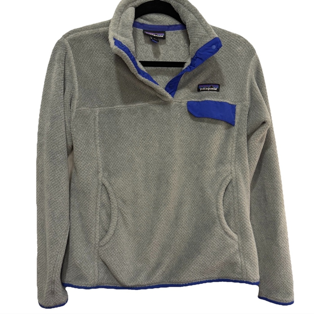 Patagonia Re Tool Snap T Pullover Fleece Medium Gray Blue